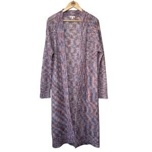 Lisa Todd Women’s Dream Mohair Wool Blend Knit Duster Sweater Purple Size Small